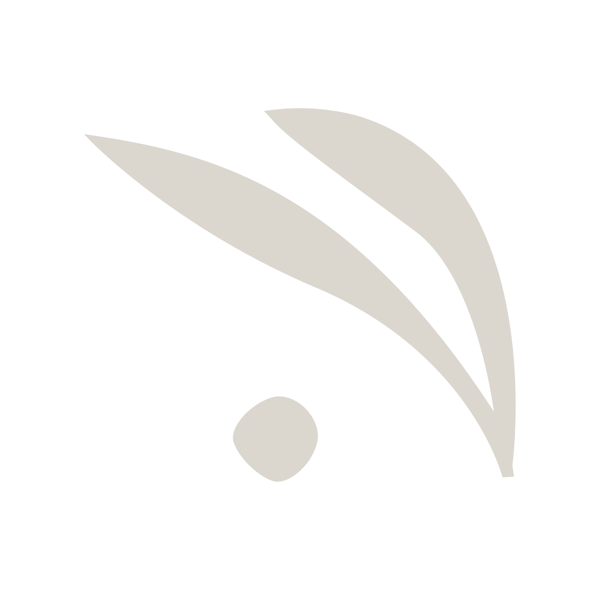 Curved two leaf illustration with a organic shaped circle.